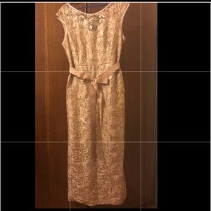 Embellished scoop back gown